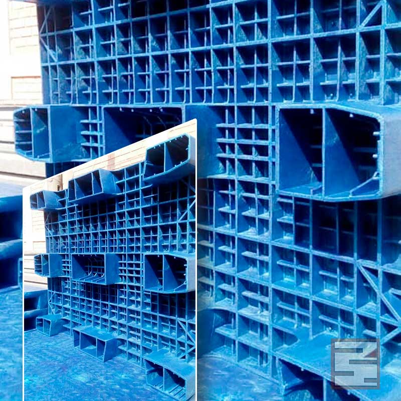 Parihuelas de plástico nuevas 1 x 1.20 mts Color: azul mármol estriado. Soporta 5 toneladas.